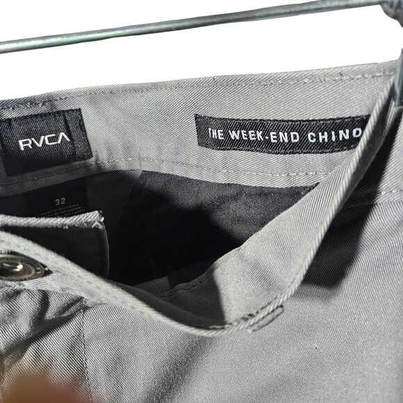 RVCA The Week-End Chino Shorts Gray Mens Casual Fit Size 32 Cotton Blend - Picture 4 of 6